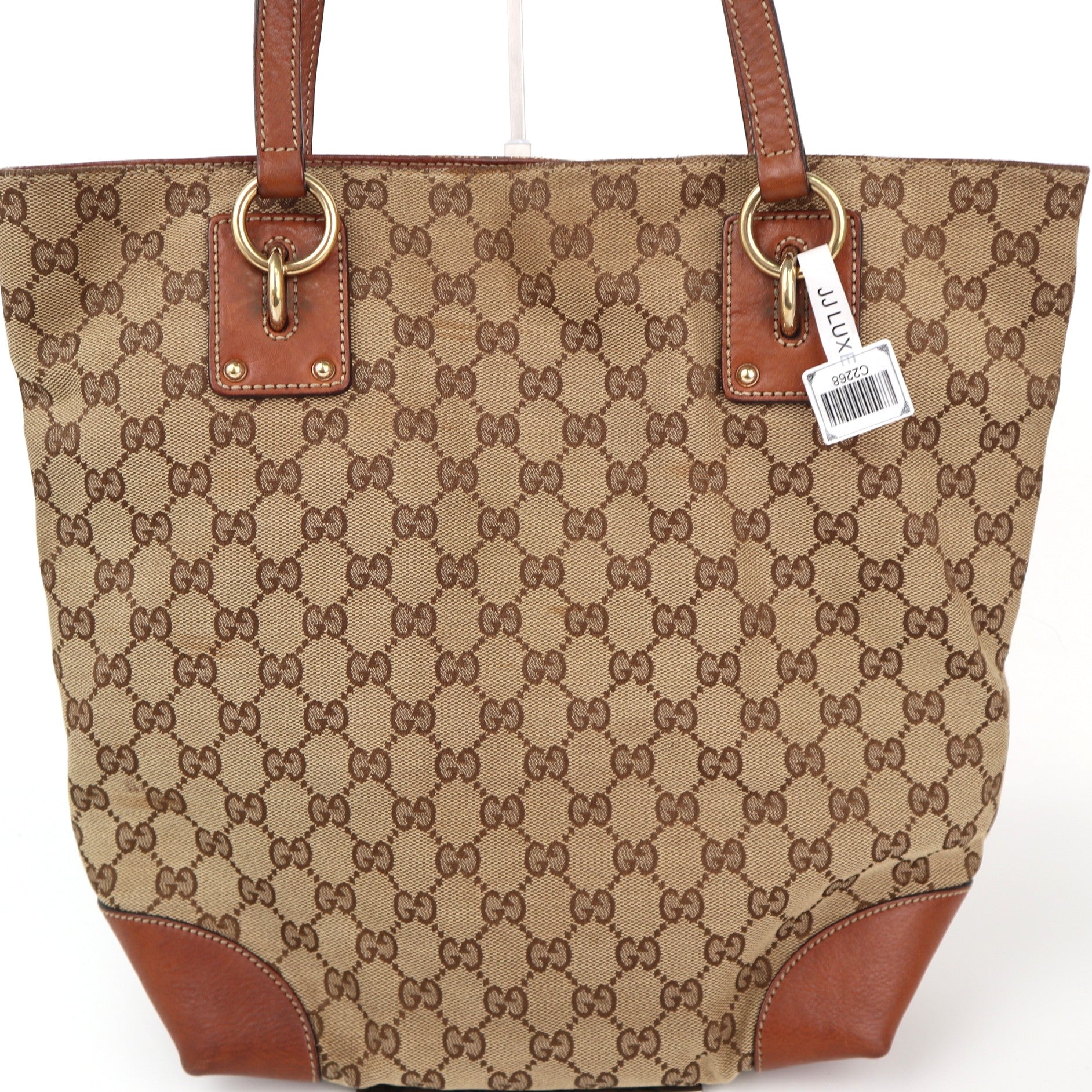 C2268 Gucci Tote Bag GG Canvas Tote | Pre-Owned Very Good Brown Canvas GG Monogram