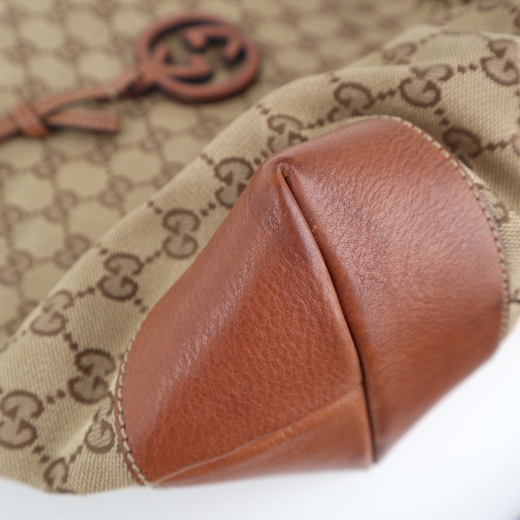 C2268 Gucci Tote Bag GG Canvas Tote | Pre-Owned Very Good Brown Canvas GG Monogram