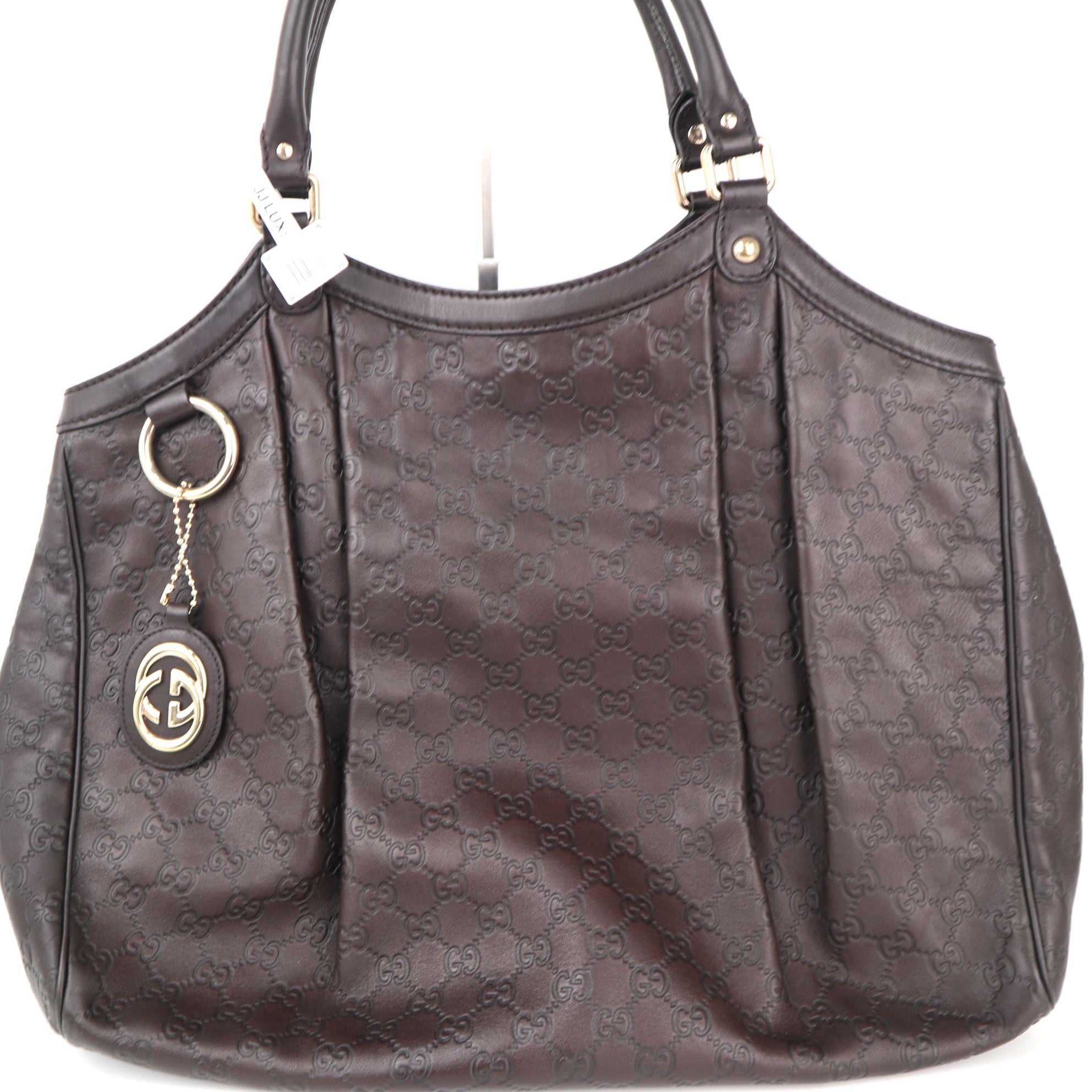 C2270 Gucci Tote Bag Guccissima Sukey Tote Large | Pre-Owned Excellent Brown Leather Guccissima