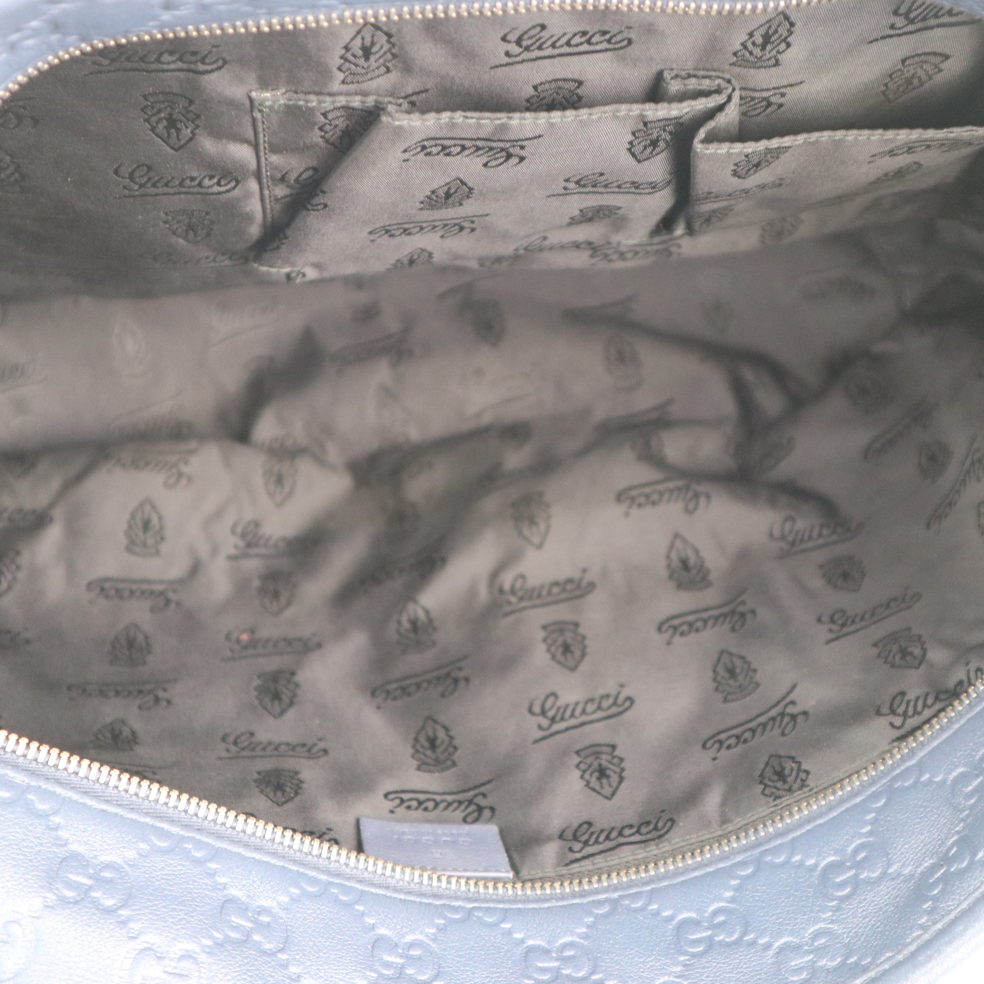 C2271 Gucci Tote Bag Gucci GG Signature Blue Tote | Pre-Owned Excellent Blue Leather GG Monogram