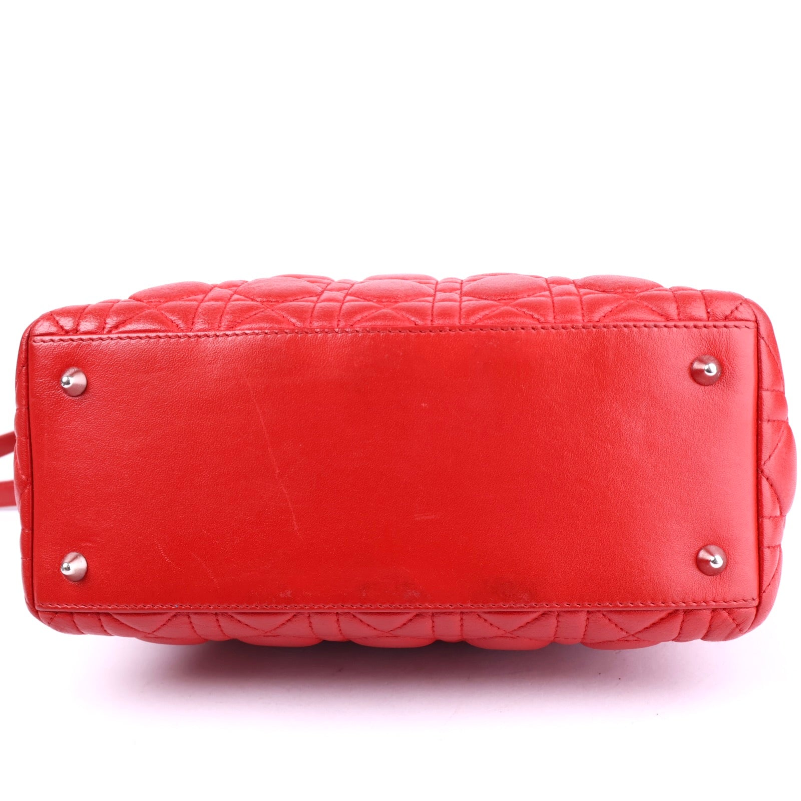 J3279 Christian Dior Red Quilted Lambskin Leather- Pre Owned