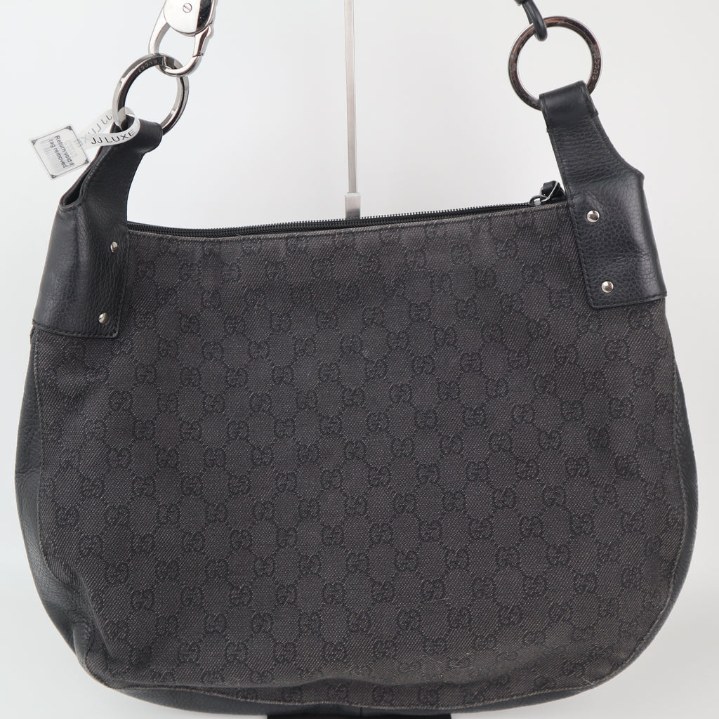 C2272# Gucci Shoulder Bag GG Denim Shoulder Bag Hobo | Pre-Owned Very Good Denim