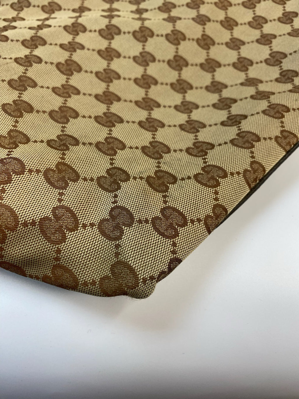J2707 Gucci Top Handle Bag GUCCIC GG Canvas Web Loop Tote Bag | Pre-Owned Like New Brown / Beige GG canvas/GG monogram