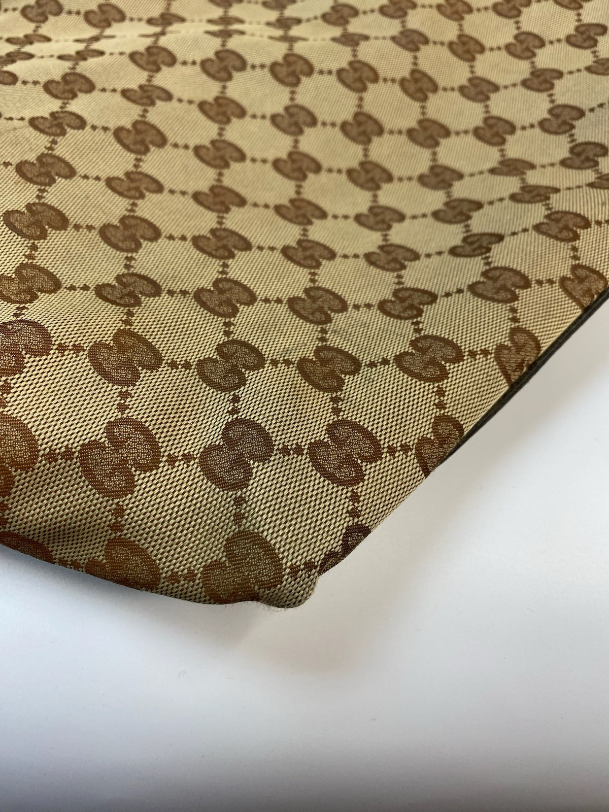 J2707 Gucci Top Handle Bag GUCCIC GG Canvas Web Loop Tote Bag | Pre-Owned Like New Brown / Beige GG canvas/GG monogram
