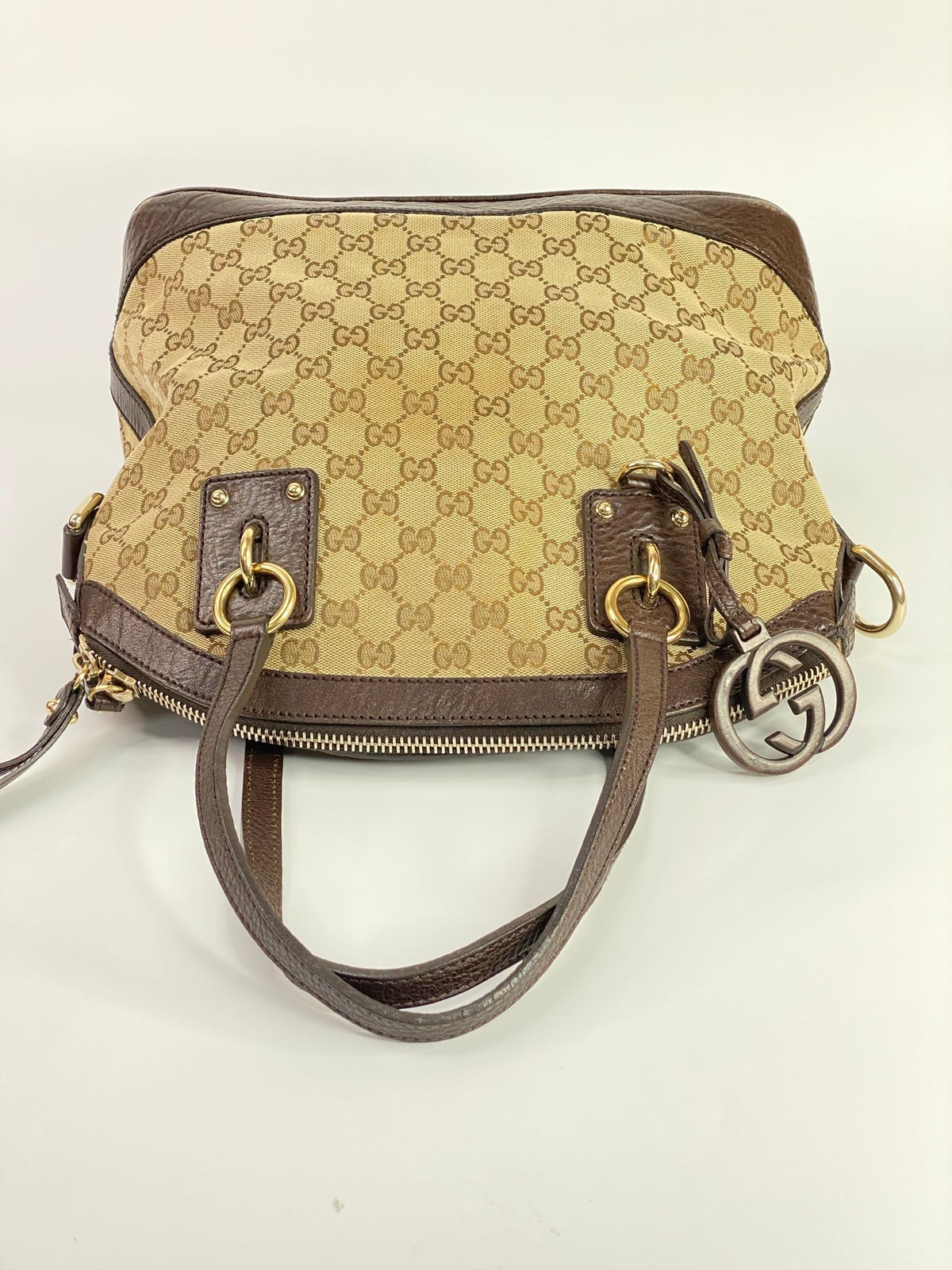 J2705 Gucci Shoulder Bag GG Canvas Medium Tote Bag | Pre-Owned Like New Brown / Beige GG canvas/GG monogram
