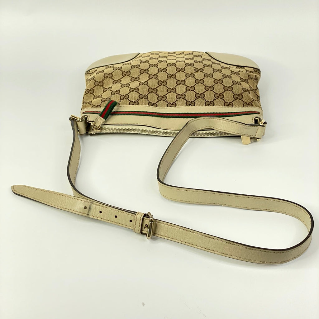 J2712 Gucci Crossbody Bag Mayfair GG Canvas Crossbody Bag | Pre-Owned Excellent Brown / Beige GG canvas/GG monogram