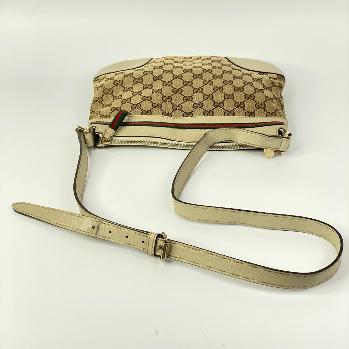 J2712 Gucci Crossbody Bag Mayfair GG Canvas Crossbody Bag | Pre-Owned Excellent Brown / Beige GG canvas/GG monogram