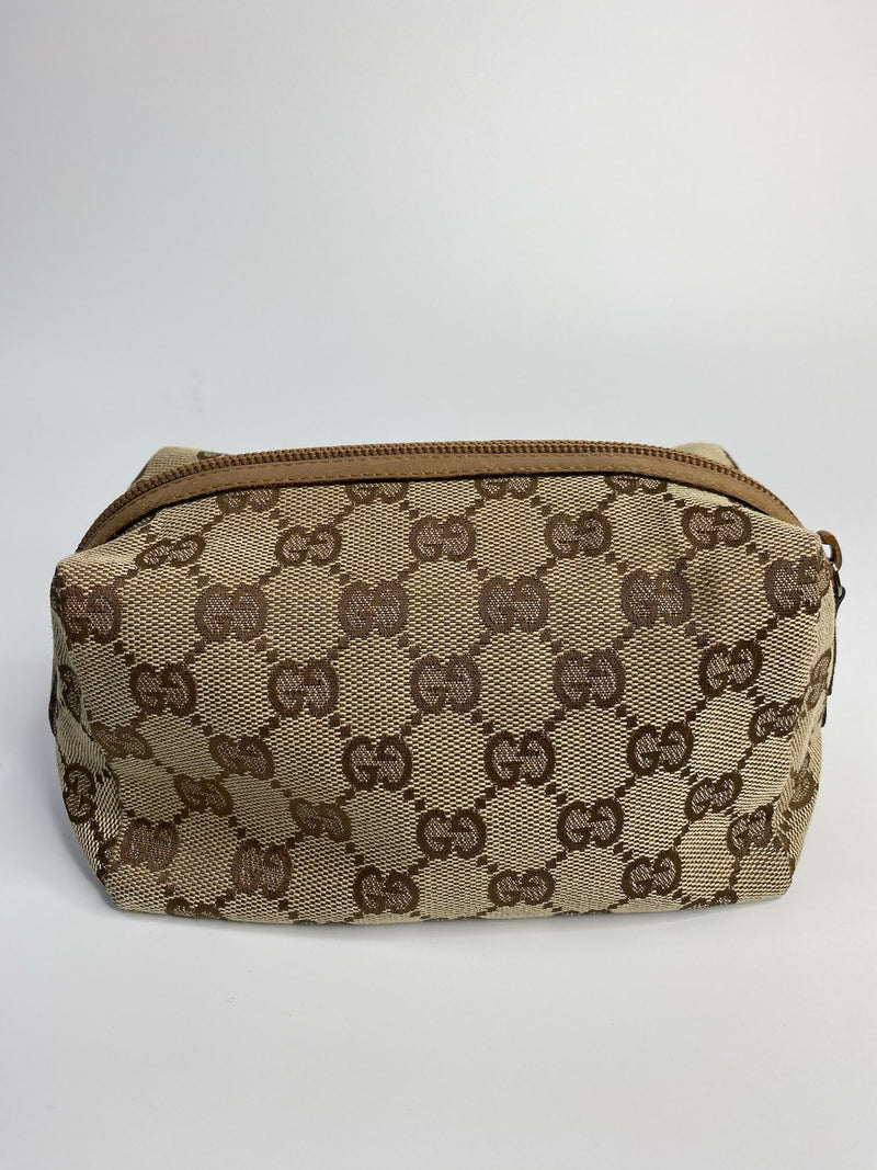 J2710 Gucci Mini Bag GUCCIC GG Canvas Makeup bag | Pre-Owned Like New Brown / Beige GG canvas/GG monogram