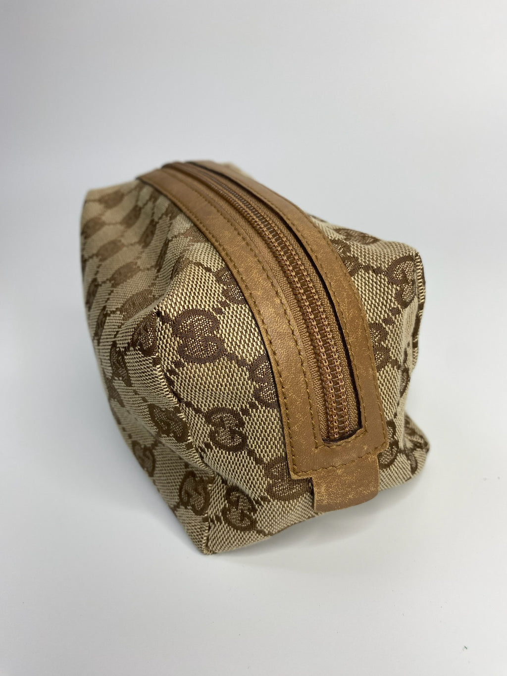 J2710 Gucci Mini Bag GUCCIC GG Canvas Makeup bag | Pre-Owned Like New Brown / Beige GG canvas/GG monogram