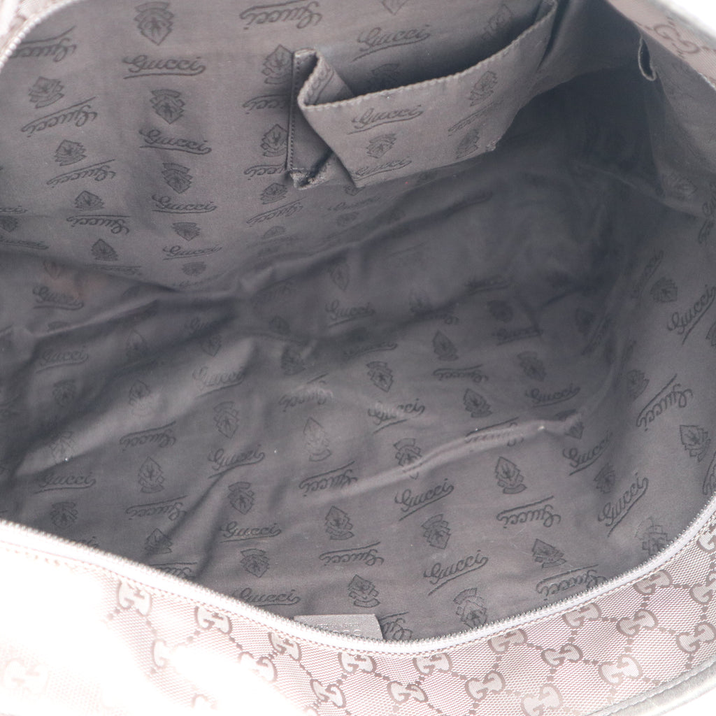 C2277 Gucci Tote Bag GG Imprime Tote Bag Large Brown | Pre-Owned Very Good Brown Leather GG Imprime