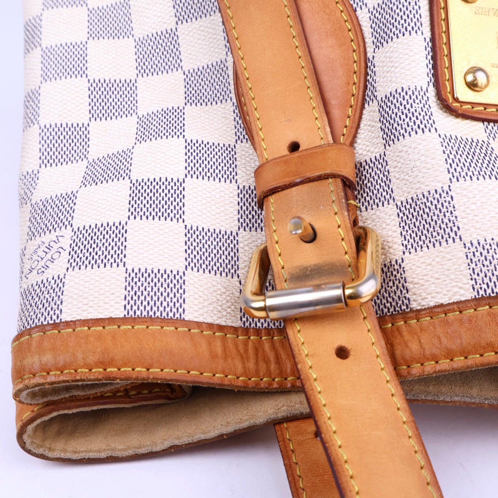 J3337 Louis Vuitton Damier Azur Canvas Hampstead MM Bag- Pre Owned