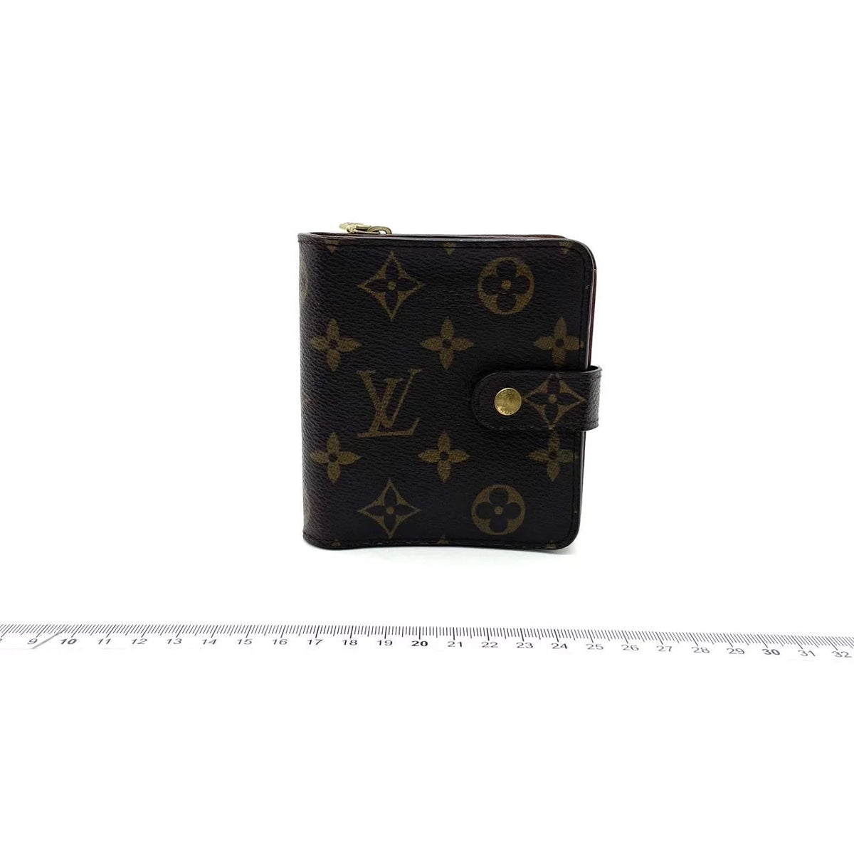 J2740 Louis Vuitton Wallet Compact Zip | Pre-Owned Like New Brown Coated Canvas Monogram