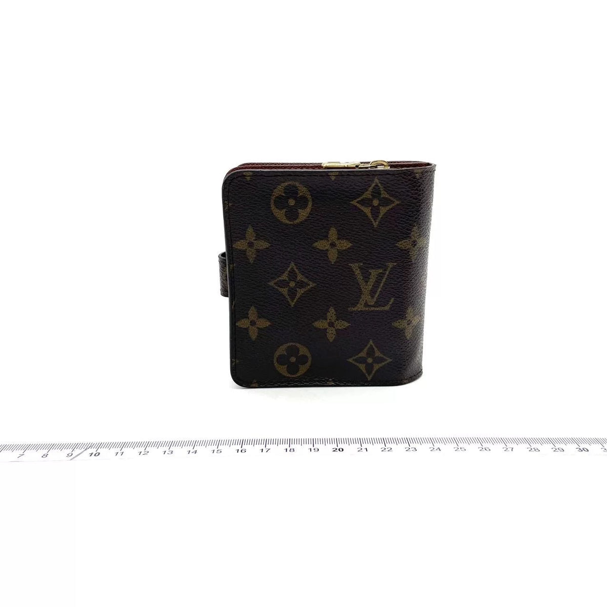 J2740 Louis Vuitton Wallet Compact Zip | Pre-Owned Like New Brown Coated Canvas Monogram