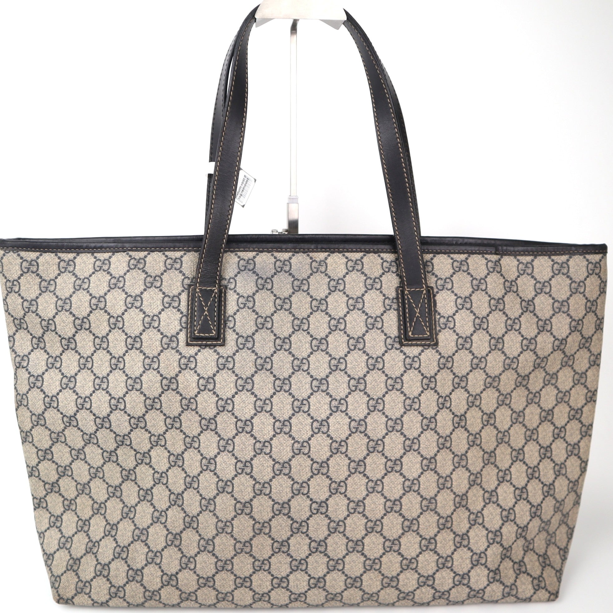 C2280 Gucci Tote Bag GG Supreme Canvas Large Tote Bag | Pre-Owned Very Good Brown Canvas GG Supreme