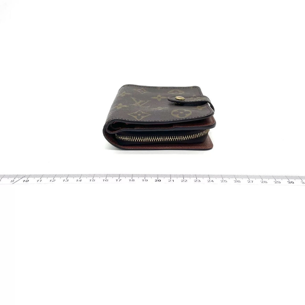 J2740 Louis Vuitton Wallet Compact Zip | Pre-Owned Like New Brown Coated Canvas Monogram