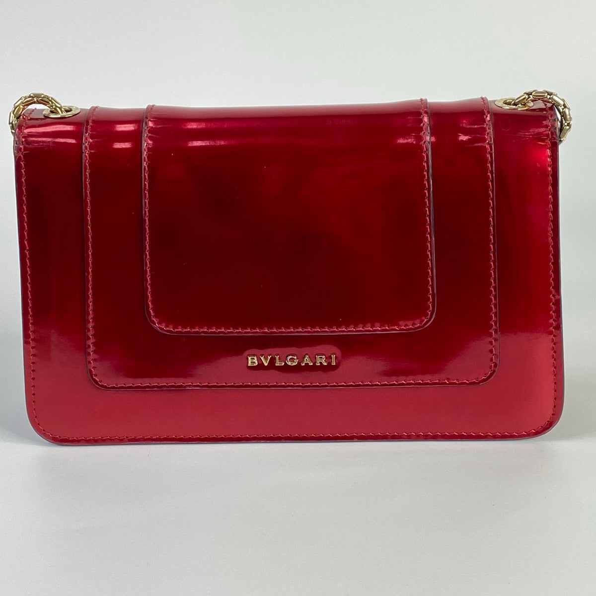 J2708 Bulgari Crossbody Bag BVLGARI Serpenti Forever Patent Leather Crossbody Bag | Pre-Owned Like New Plain Patent Leather