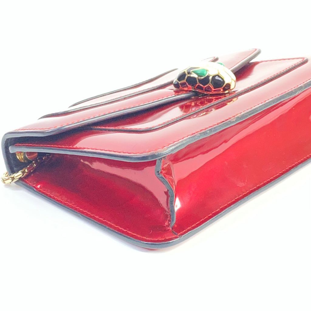 J2708 Bulgari Crossbody Bag BVLGARI Serpenti Forever Patent Leather Crossbody Bag | Pre-Owned Like New Plain Patent Leather