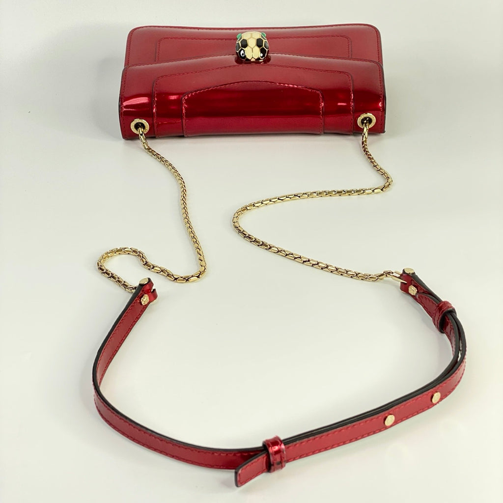 J2708 Bulgari Crossbody Bag BVLGARI Serpenti Forever Patent Leather Crossbody Bag | Pre-Owned Like New Plain Patent Leather