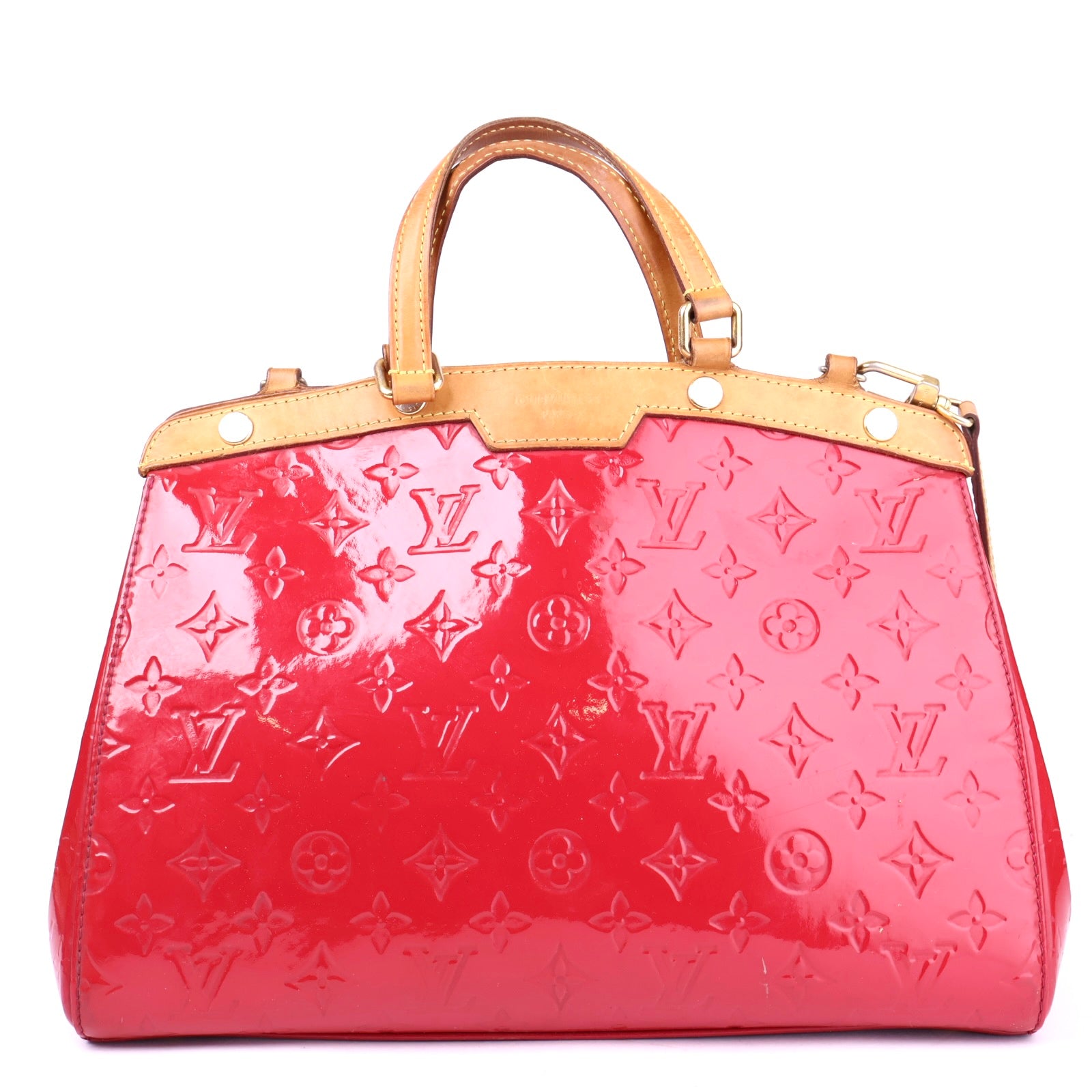 J3289 Louis Vuitton Rose Indian Monogram Vernis Brea MM Bag- Pre Owned