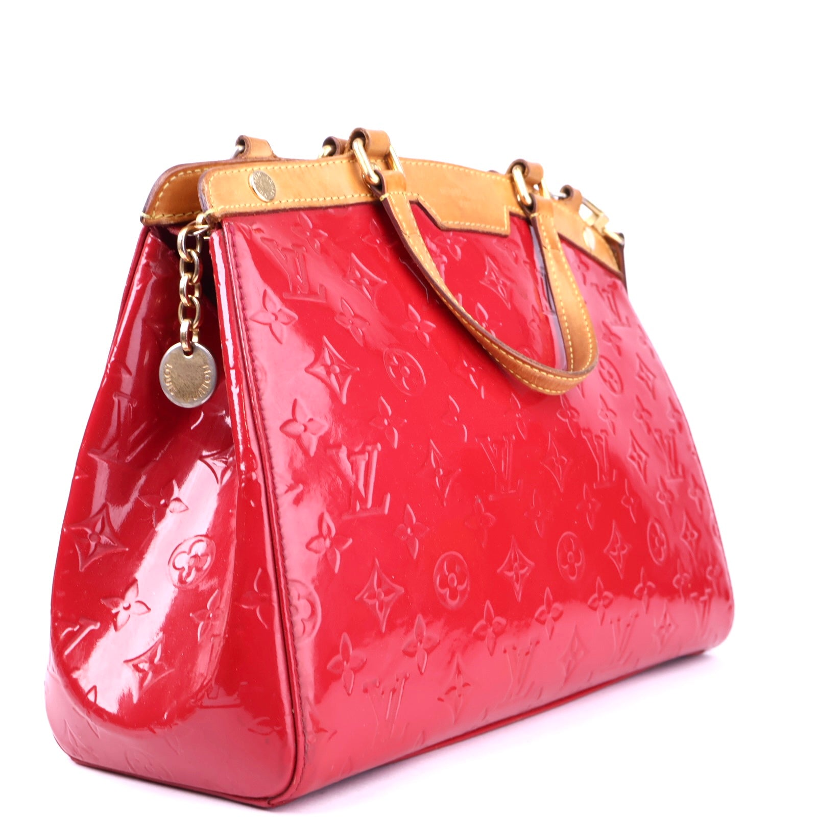 J3289 Louis Vuitton Rose Indian Monogram Vernis Brea MM Bag- Pre Owned