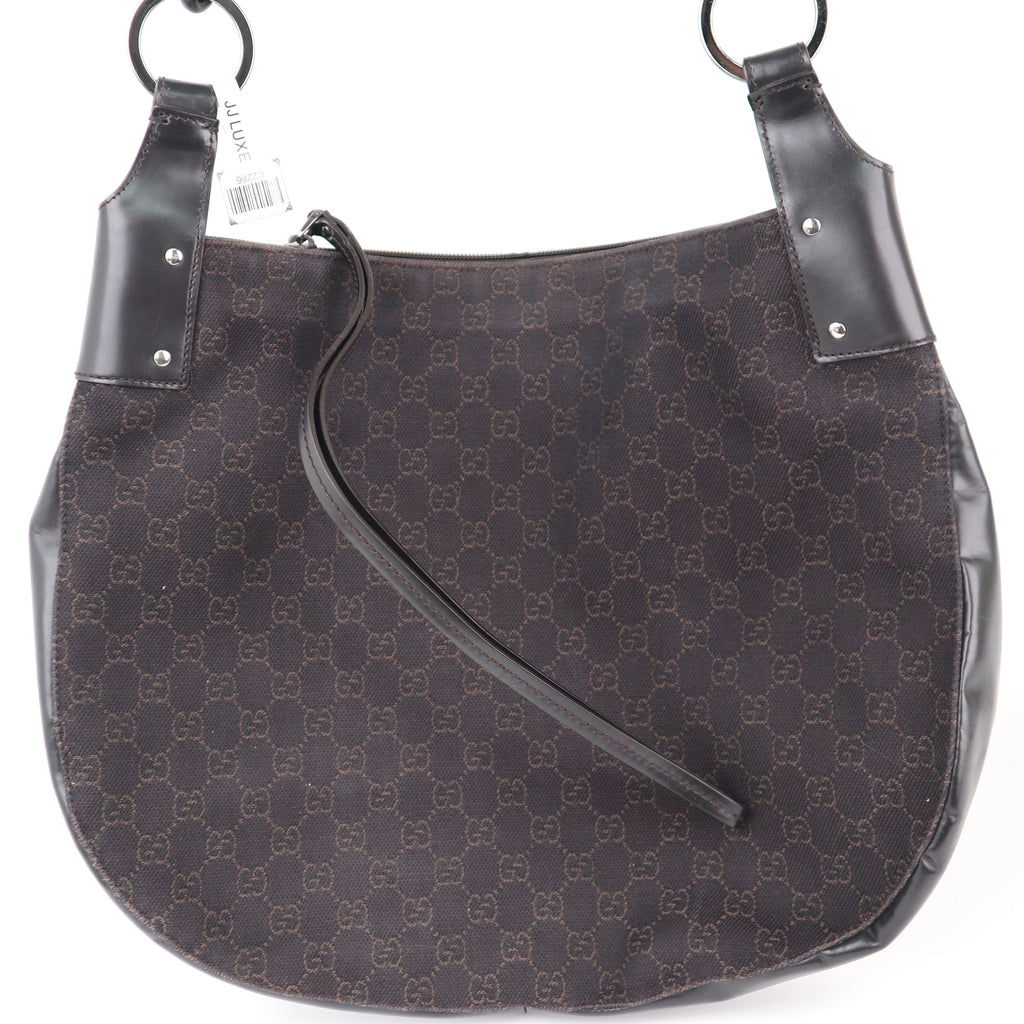 C2286 Gucci Shoulder Bag GG Canvas Denim Shoulder Bag Black | Pre-Owned Excellent Black GG Canvas, Denim Canvas, Denim