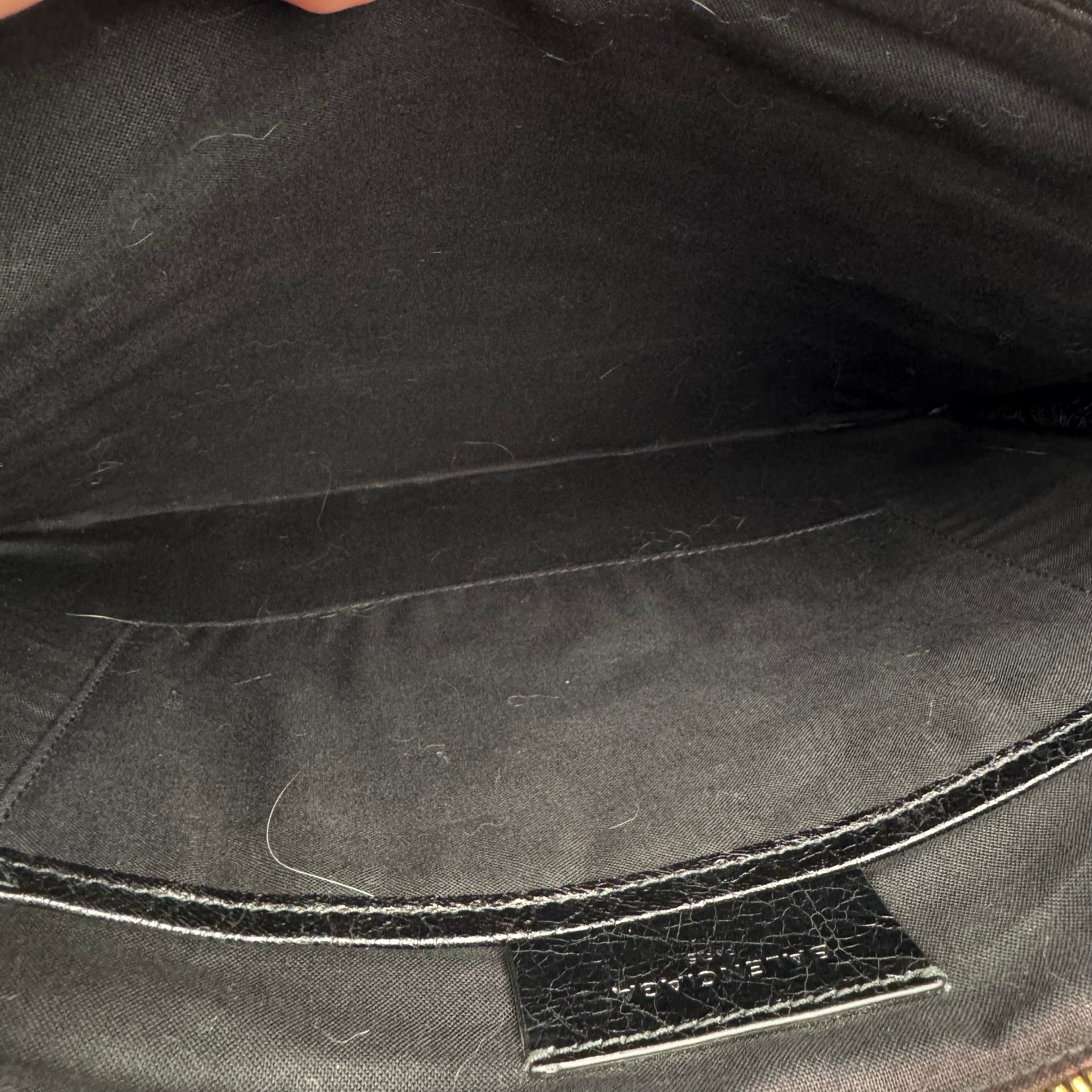 J1992 Balenciaga Leather Clutch Bag Black- Pre Owned