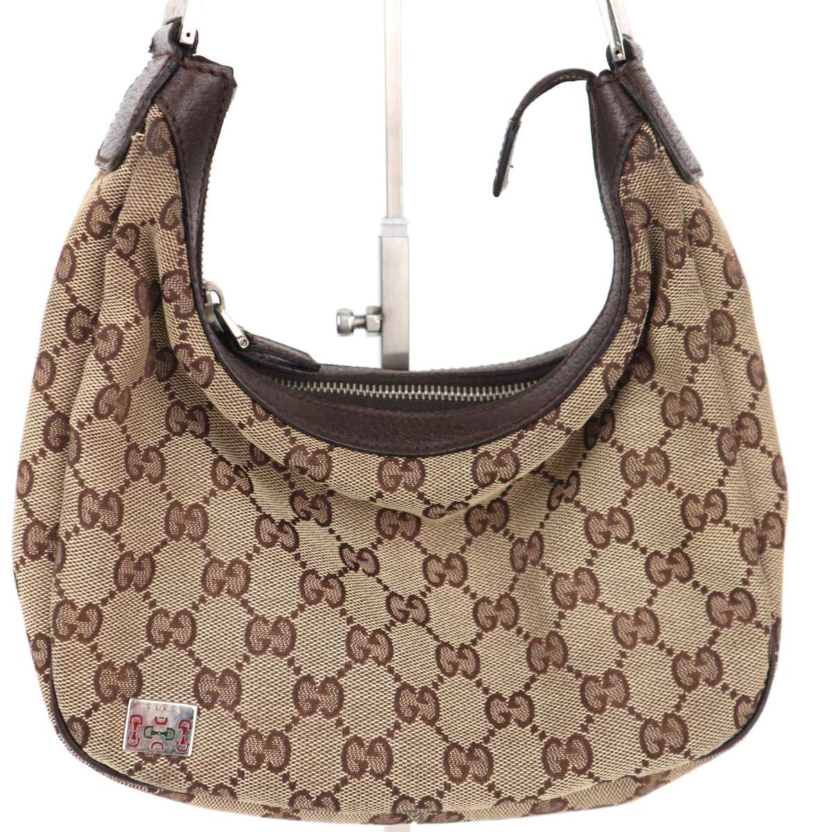 C2288 Gucci Tote Bag GG Canvas Pop Hobo Small | Pre-Owned Very Good Brown GG Canvas Canvas