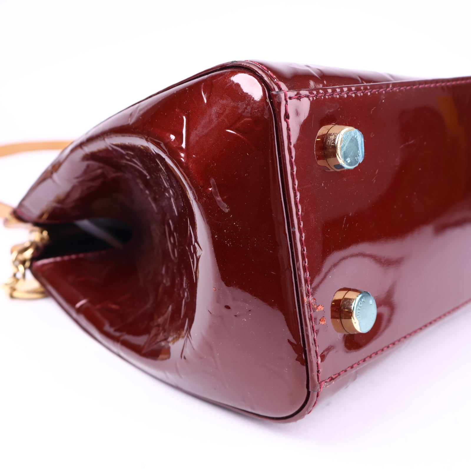 J2134 Louis Vuitton Rouge Fauviste Monogram Vernis Brea MM Bag- Pre Owned