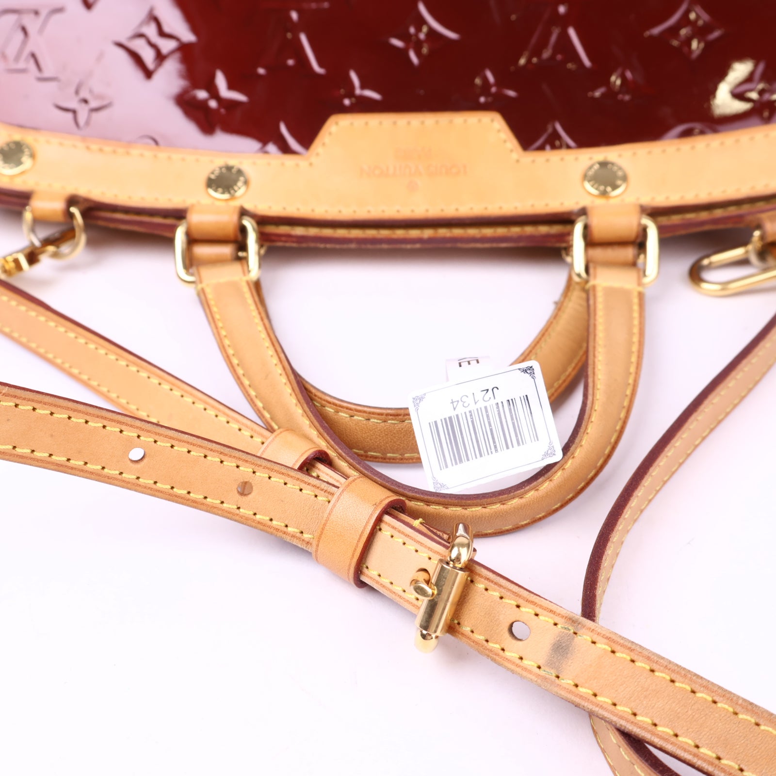 J2134 Louis Vuitton Rouge Fauviste Monogram Vernis Brea MM Bag- Pre Owned
