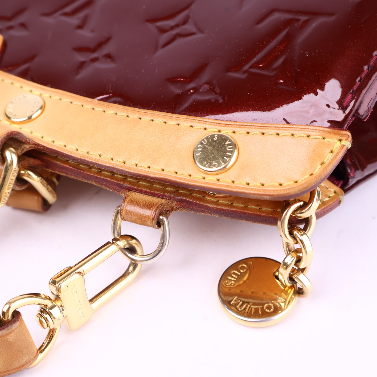 J2134 Louis Vuitton Rouge Fauviste Monogram Vernis Brea MM Bag- Pre Owned