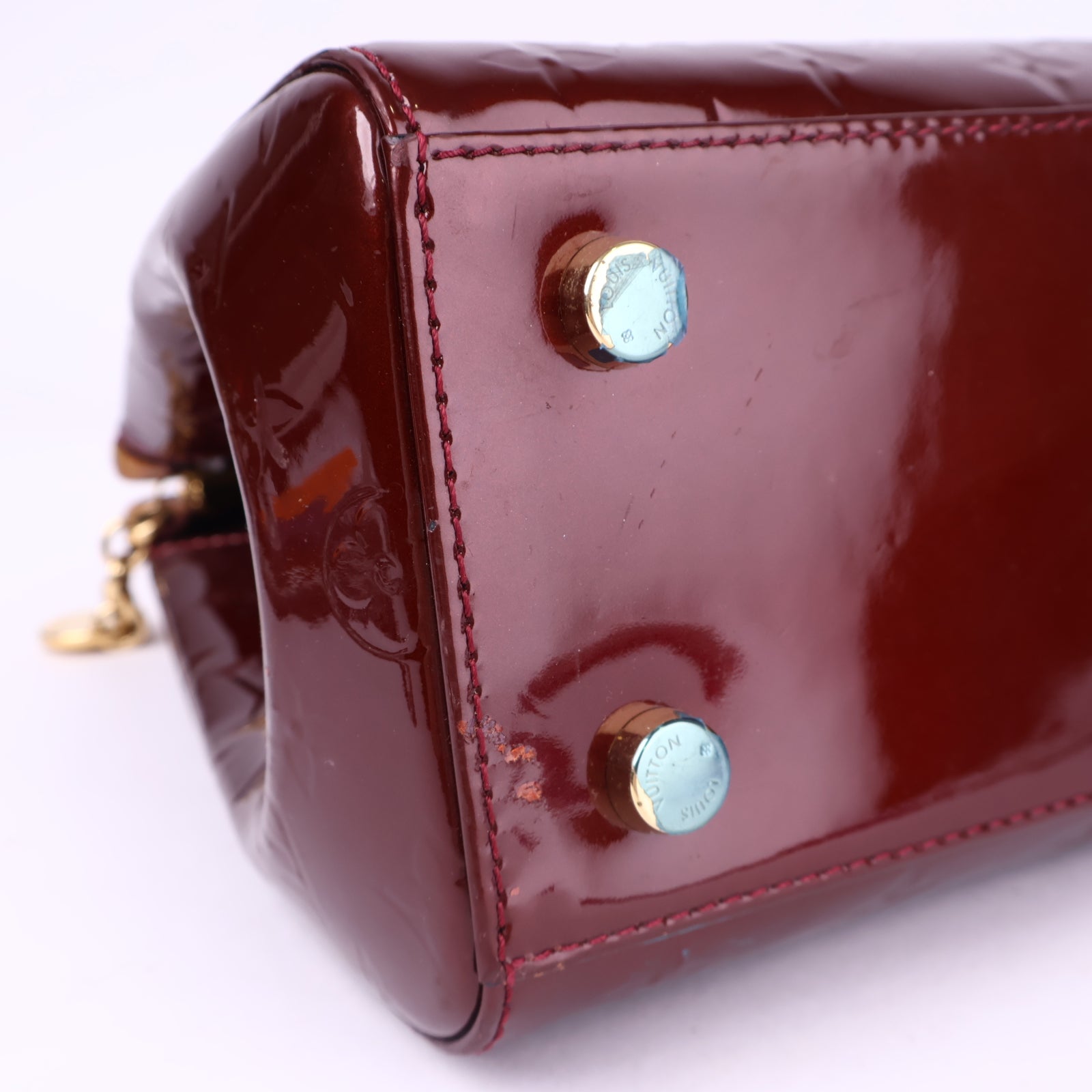 J2134 Louis Vuitton Rouge Fauviste Monogram Vernis Brea MM Bag- Pre Owned