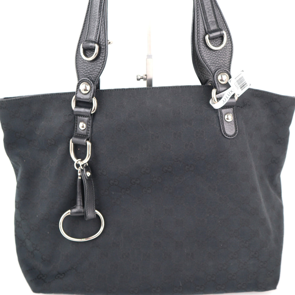 C2290# Gucci Tote Bag Icon Bit GG-Canvas Jacquard | Pre-Owned Excellent GG Canvas, Jacquard Canvas