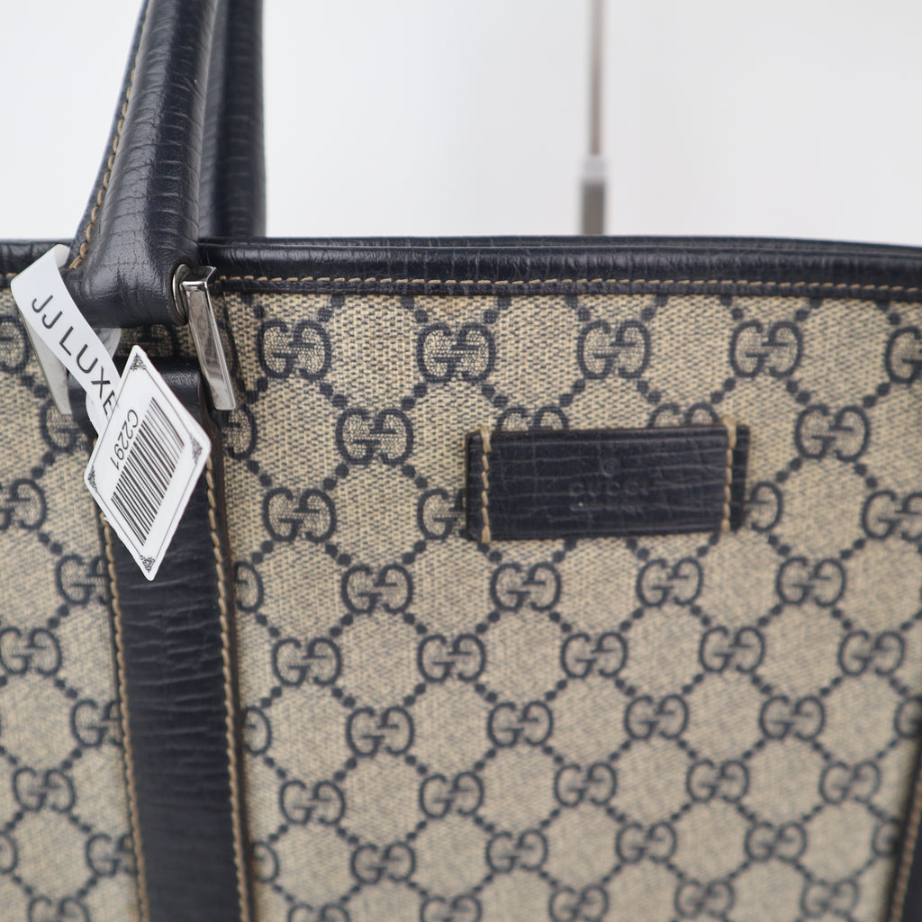 C2291 Gucci Tote Bag GG Supreme Joy Vertical Tote | Pre-Owned Very Good Brown GG Supreme Canvas