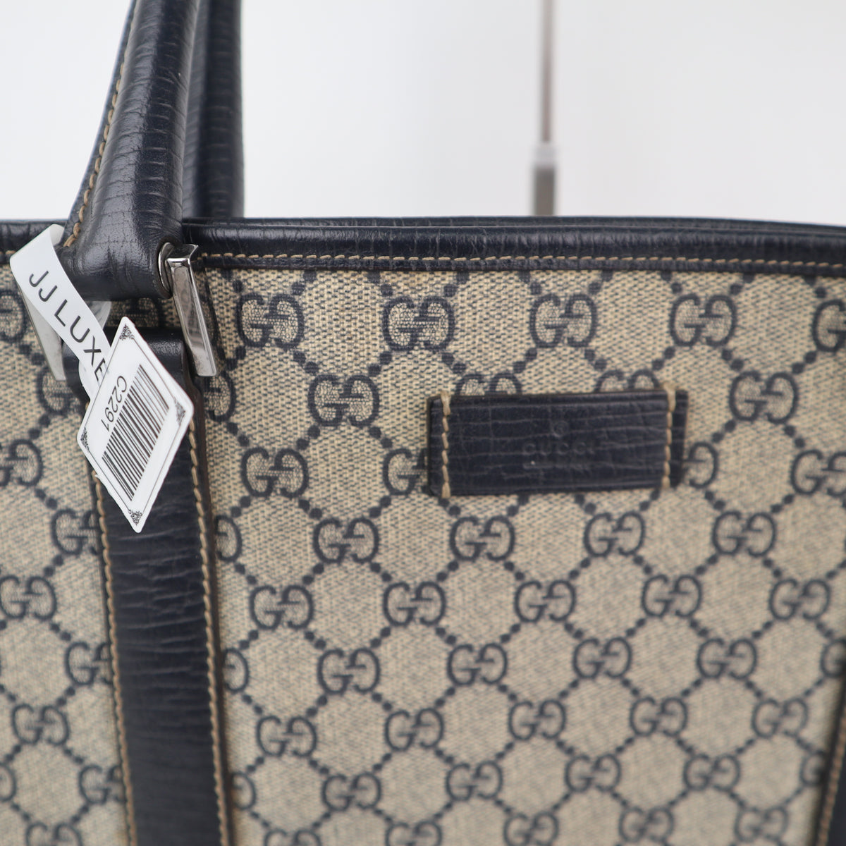 C2291 Gucci Tote Bag GG Supreme Joy Vertical Tote | Pre-Owned Very Good Brown GG Supreme Canvas
