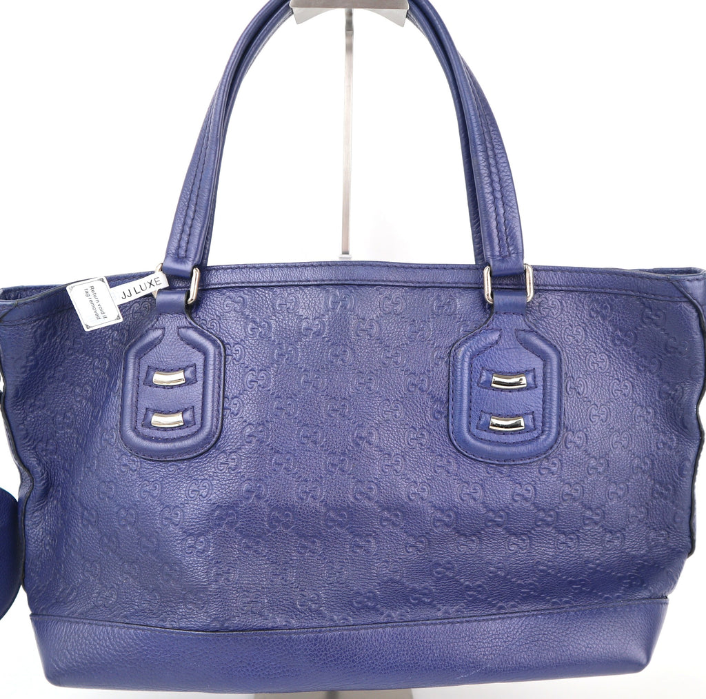 C2292 Gucci Tote Bag Scarlett leather tote Blue in Leather | Pre-Owned Very Good Blue Leather