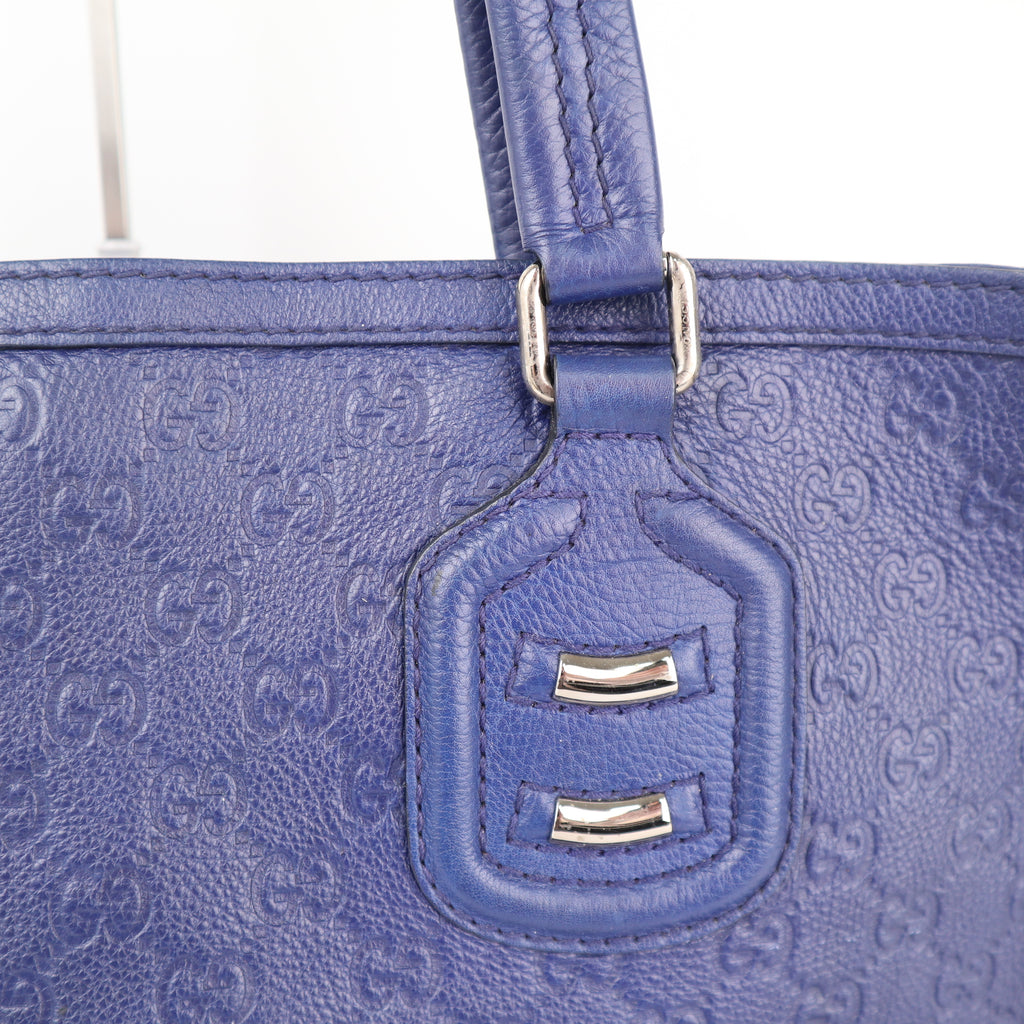 C2292 Gucci Tote Bag Scarlett leather tote Blue in Leather | Pre-Owned Very Good Blue Leather