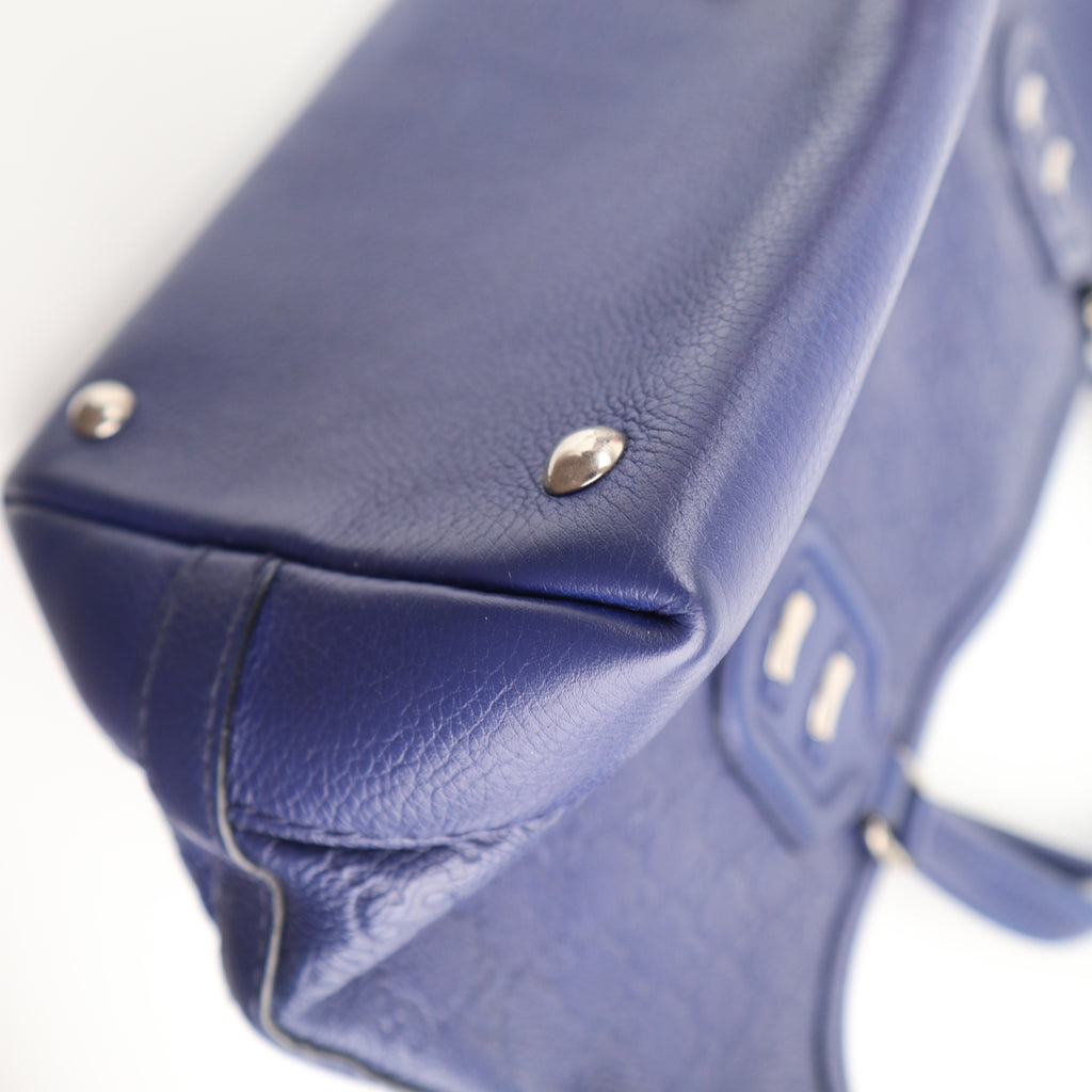 C2292 Gucci Tote Bag Scarlett leather tote Blue in Leather | Pre-Owned Very Good Blue Leather
