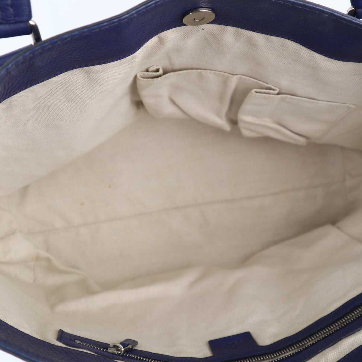 C2292 Gucci Tote Bag Scarlett leather tote Blue in Leather | Pre-Owned Very Good Blue Leather