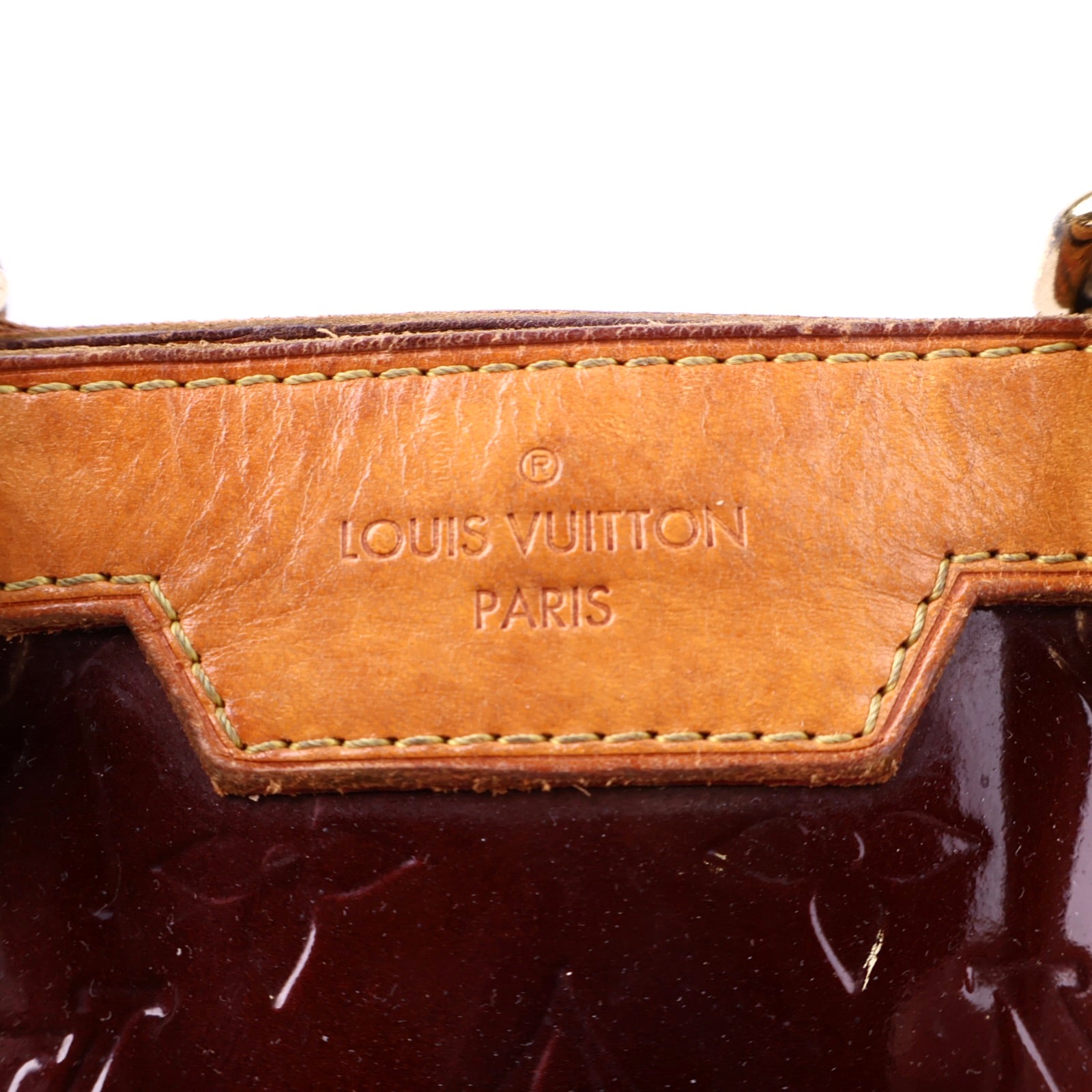 J2132 Louis Vuitton Amarante Monogram Vernis Brea MM Bag- Pre Owned