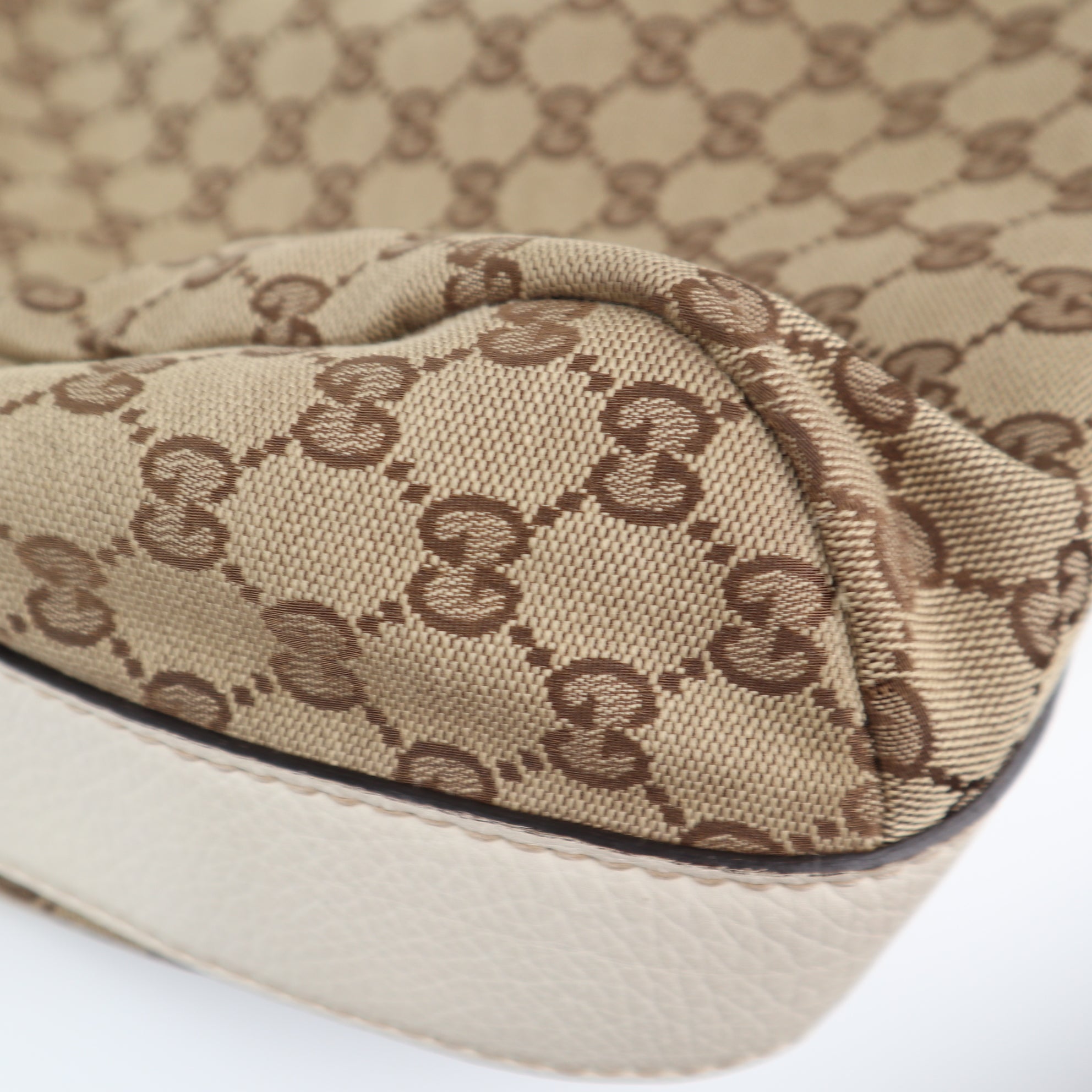 C2295 Gucci Tote Bag GG Canvas Bamboo Bar hobo | Pre-Owned Very Good Brown GG Canvas Canvas