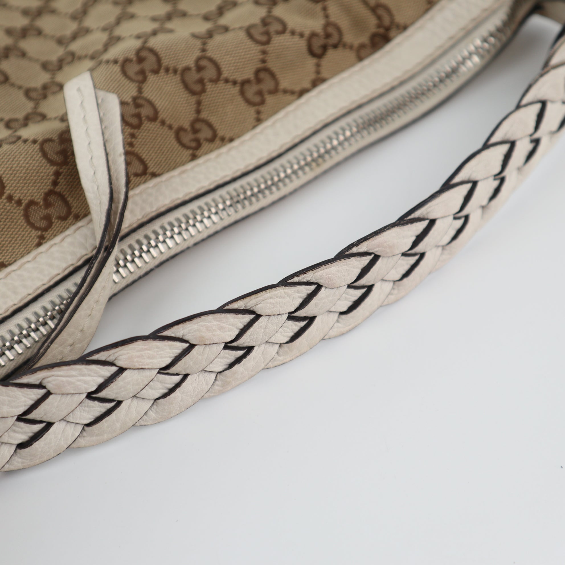 C2295 Gucci Tote Bag GG Canvas Bamboo Bar hobo | Pre-Owned Very Good Brown GG Canvas Canvas
