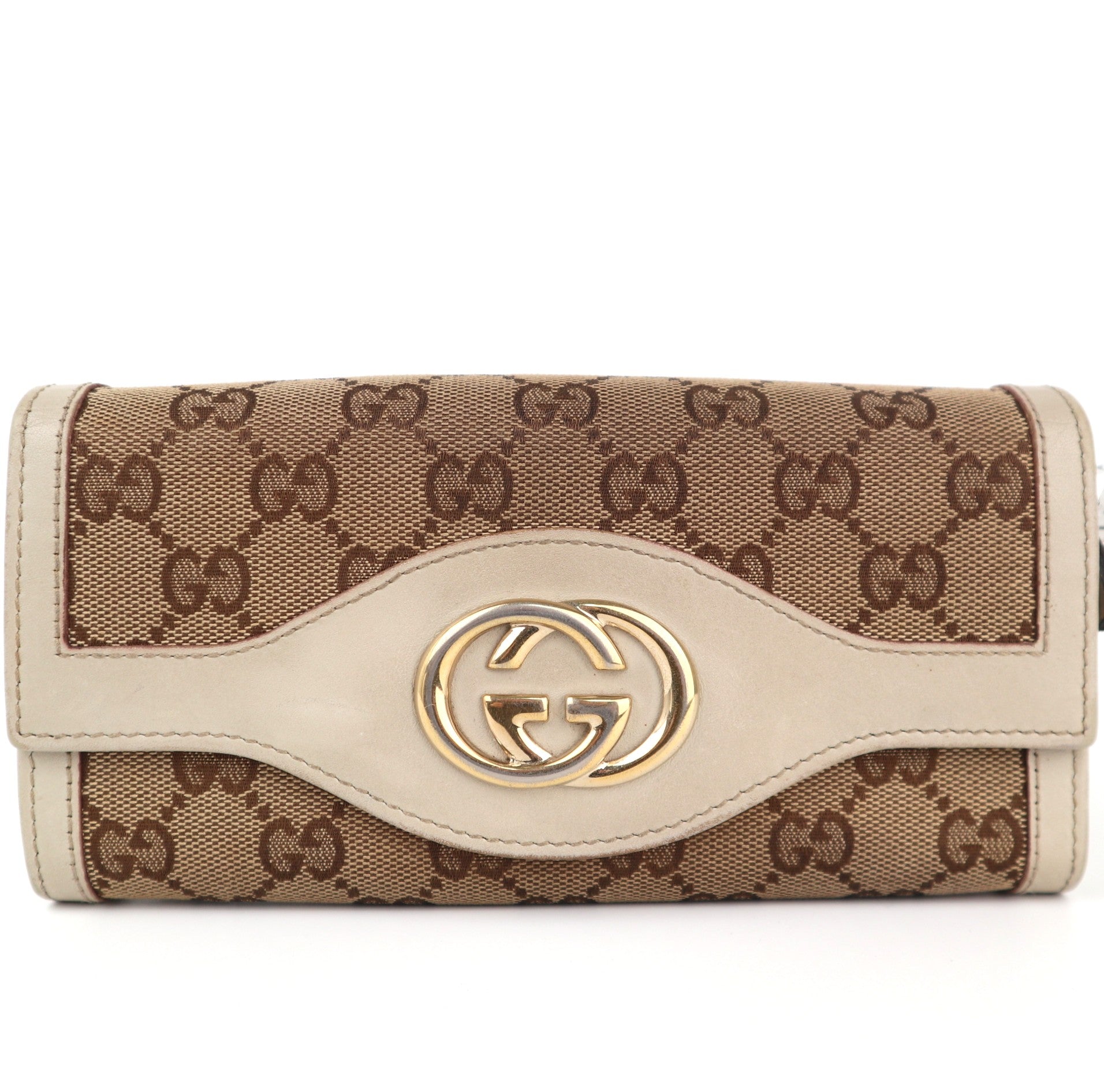 C2299 Gucci Wallet GG Canvas Sukey Interlocking G | Pre-Owned Very Good Brown GG Canvas Canvas