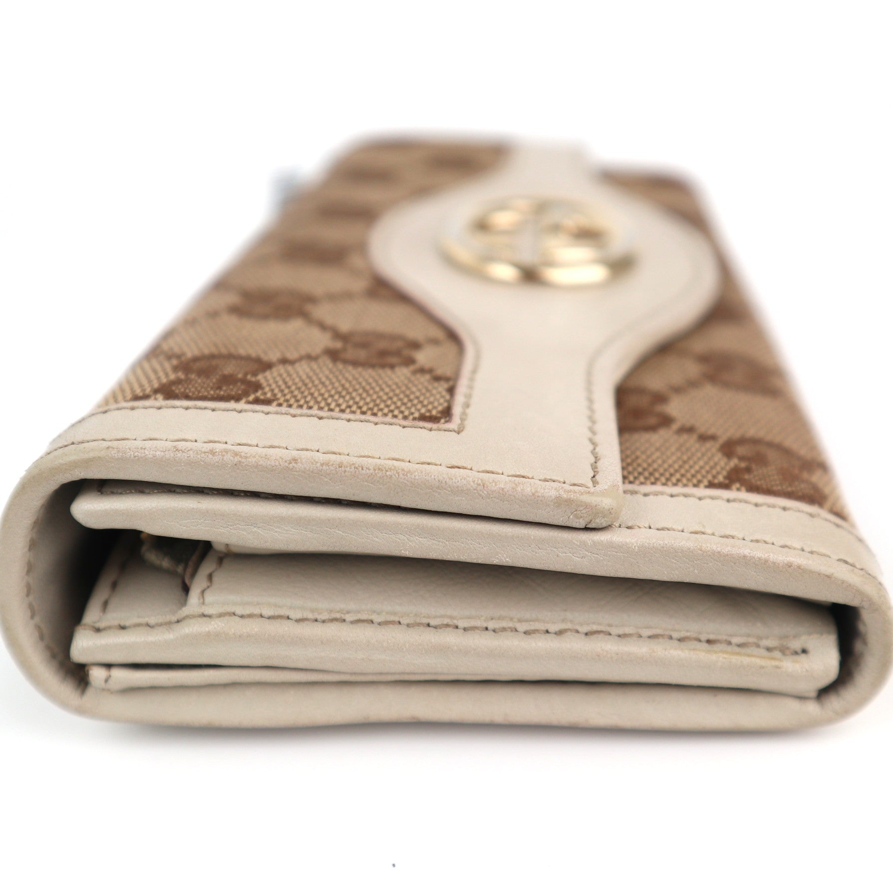 C2299 Gucci Wallet GG Canvas Sukey Interlocking G | Pre-Owned Very Good Brown GG Canvas Canvas