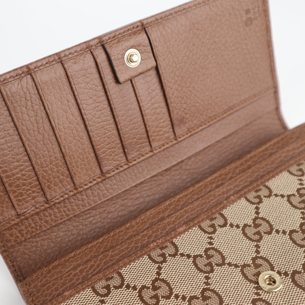 C2300 Gucci Wallet GG Canvas Brown | Pre-Owned Very Good Brown GG Canvas Canvas