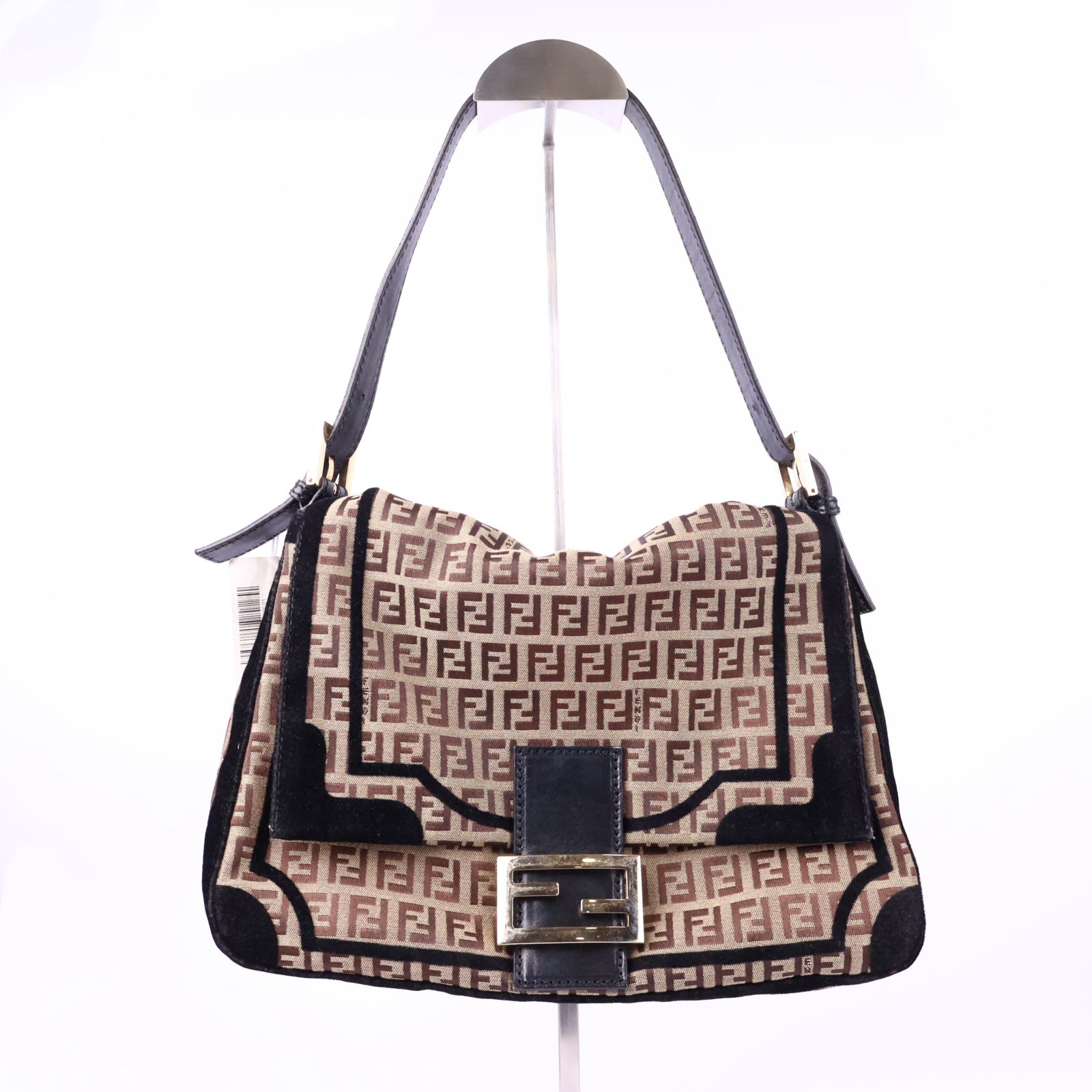 Fendi Velvet Zucchino Canvas Mamma Baguette Top Handle Bag J2151 | Pre-Owned Like New Canvas
