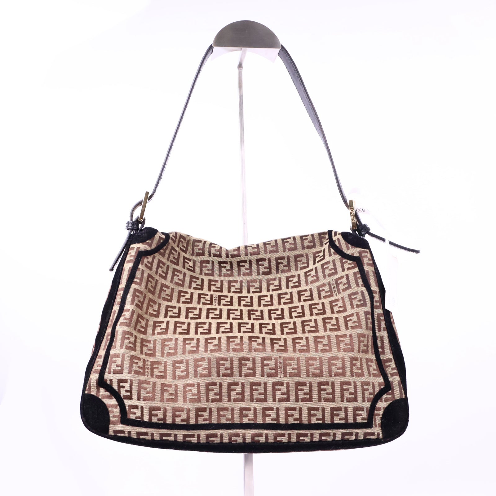 Fendi Velvet Zucchino Canvas Mamma Baguette Top Handle Bag J2151 | Pre-Owned Like New Canvas