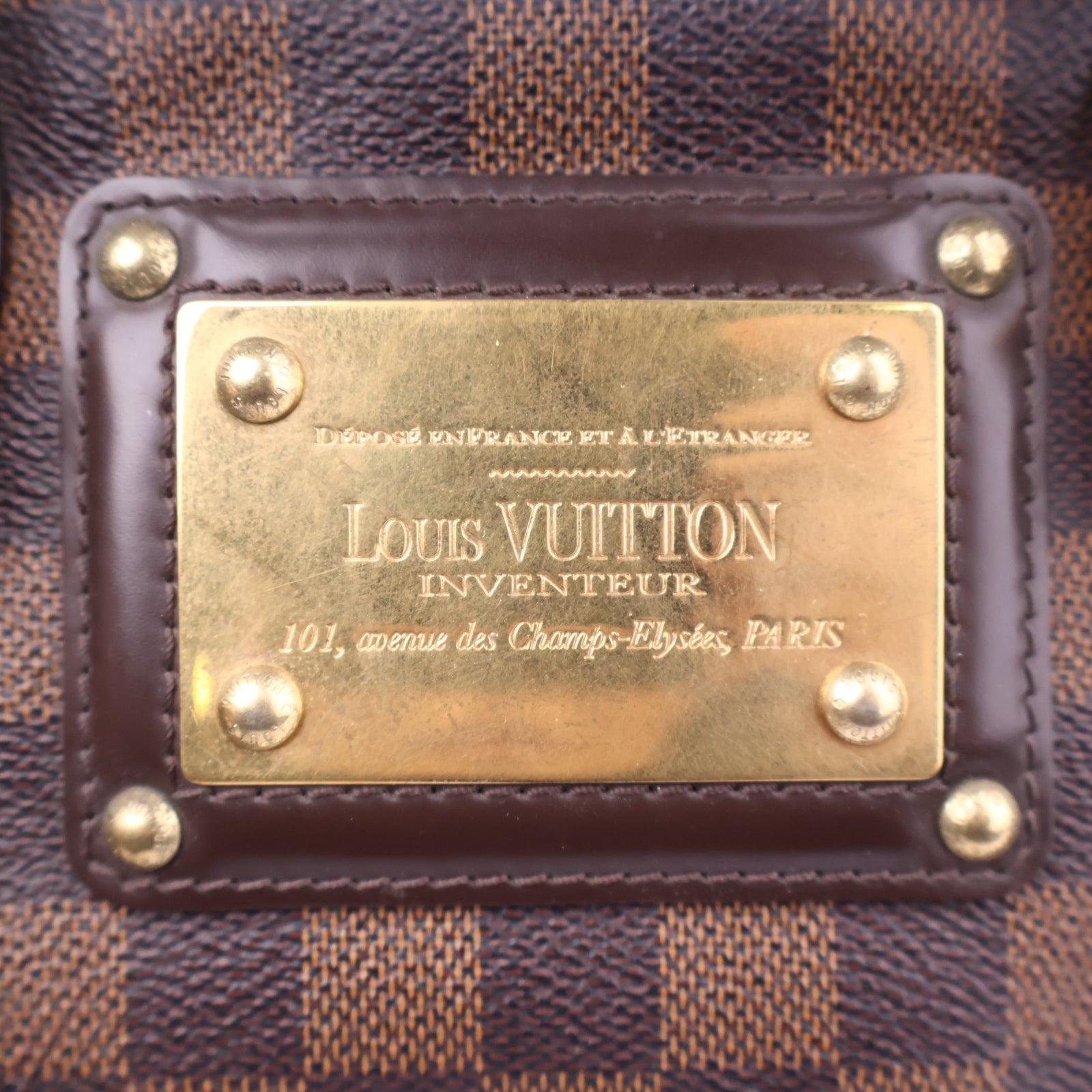 Louis Vuitton Damier Ebene Berkeley Brown Top Handle Bag J3312R | Pre-Owned Like New Brown Damier Ebene Coated canvas