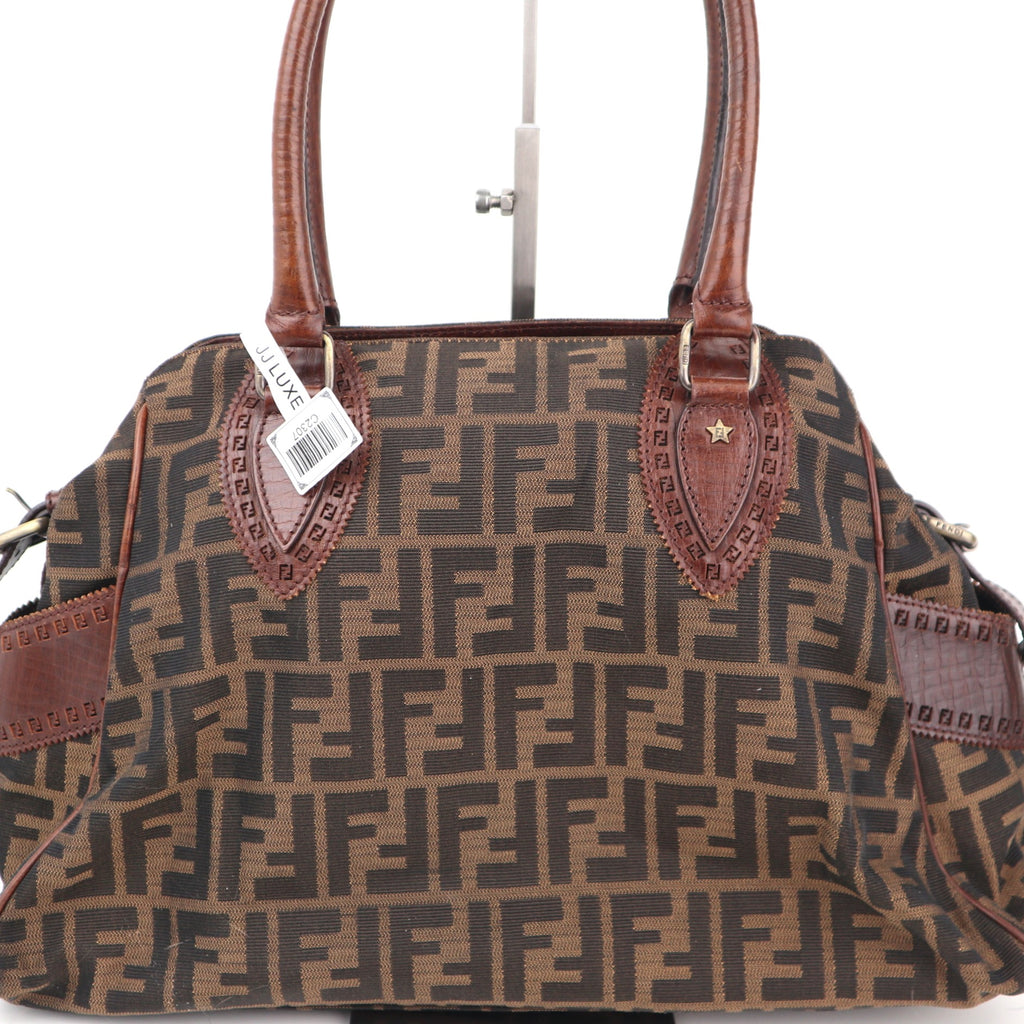 C2307 Fendi Shoulder Bag Zucca FF Du Jour Brown Shoulder Bags | Pre-Owned Very Good Brown FF Monogram Canvas
