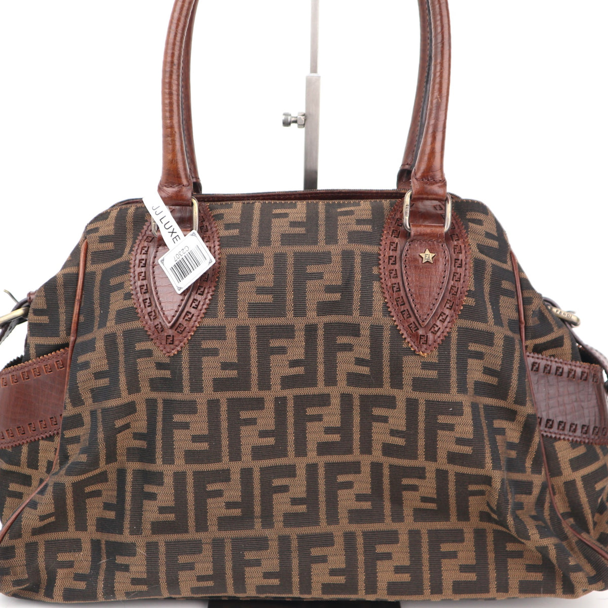 C2307 Fendi Shoulder Bag Zucca FF Du Jour Brown Shoulder Bags | Pre-Owned Very Good Brown FF Monogram Canvas