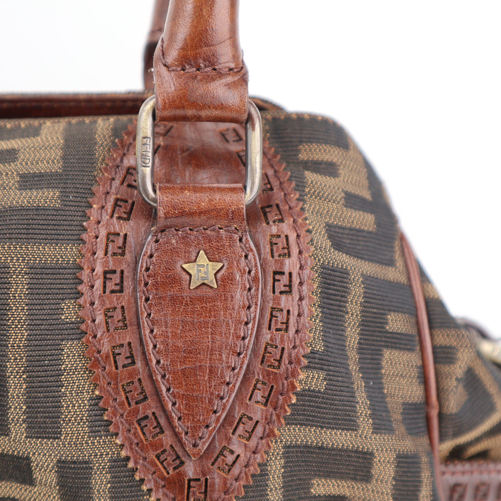 C2307 Fendi Shoulder Bag Zucca FF Du Jour Brown Shoulder Bags | Pre-Owned Very Good Brown FF Monogram Canvas
